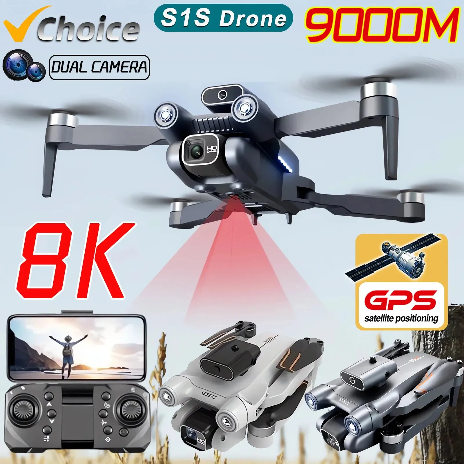 New S1S 5G GPS Drone Camera 8K - đánh giá và giá Drone Camera 4K